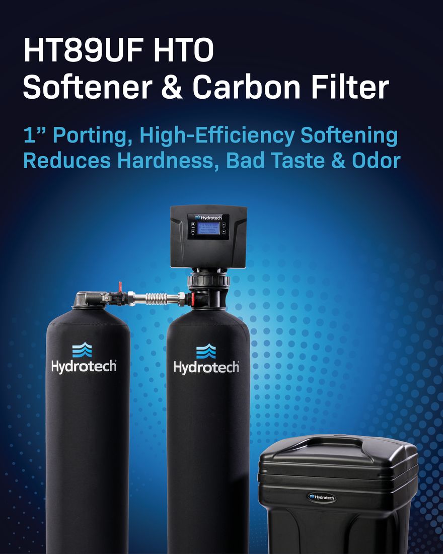Hydrotech HTO water treatment system with brine tank, authorized dealer installation in East Peoria Illinois