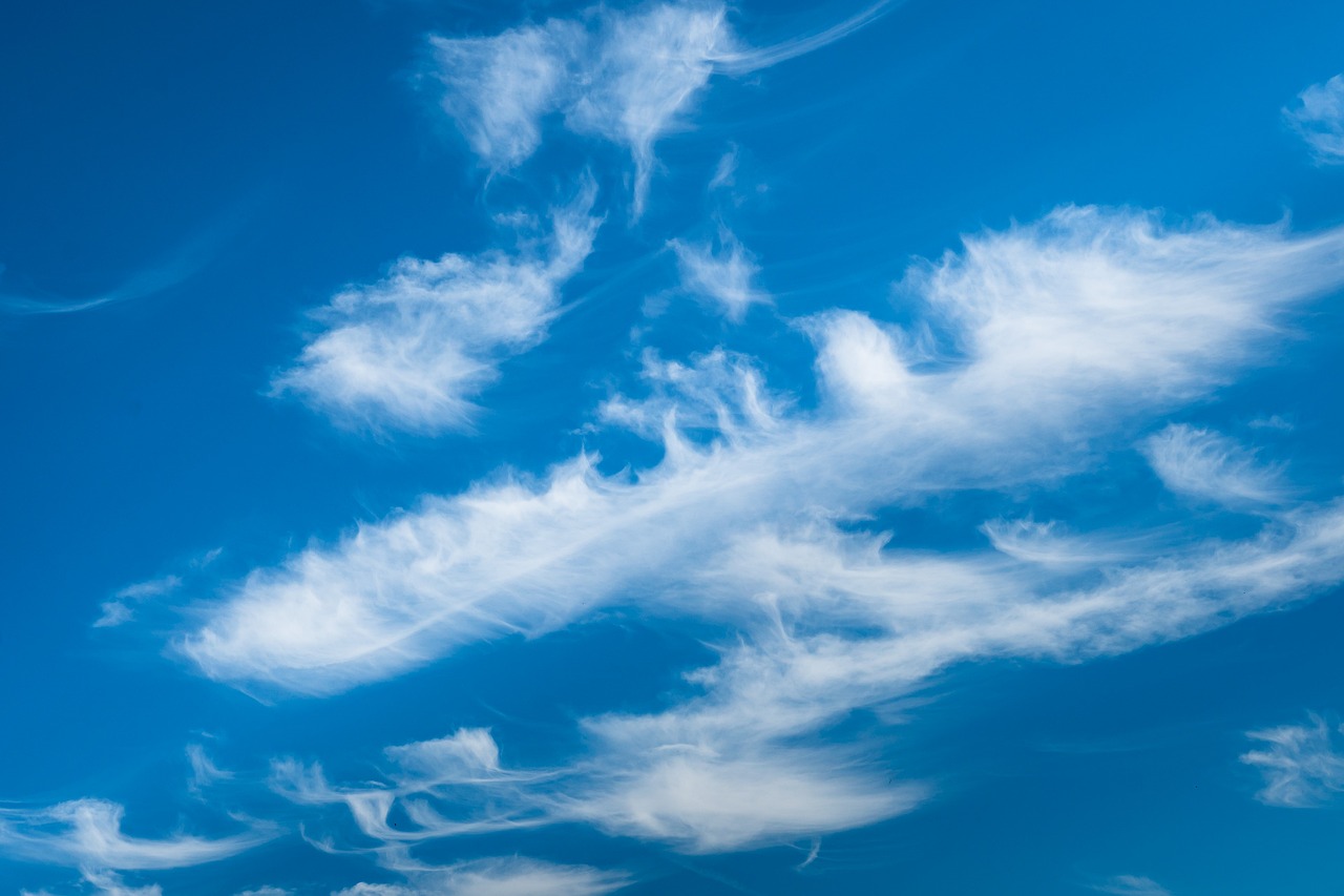 Clear blue sky with wispy clouds representing clean indoor air quality